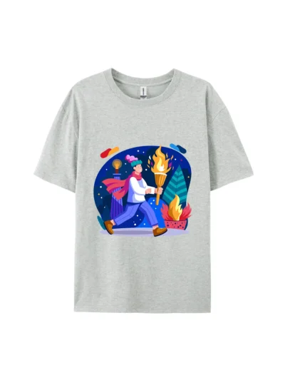 Bearing Figure in Night Graphic Tee For Women Men