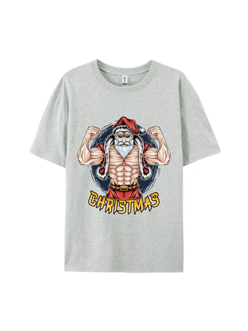 Christmas Muscular Santa Claus Graphic Tee