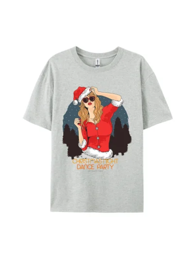 Night Dance Party Santa Woman Graphic Tee