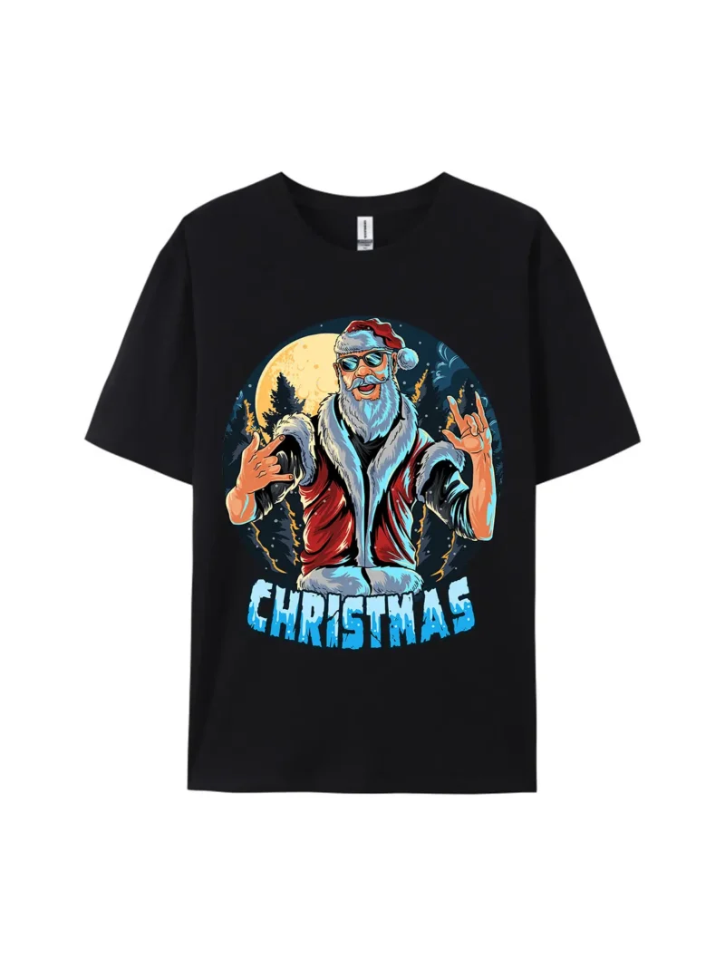 Rock Santa Claus Graphic Tee - Image 2
