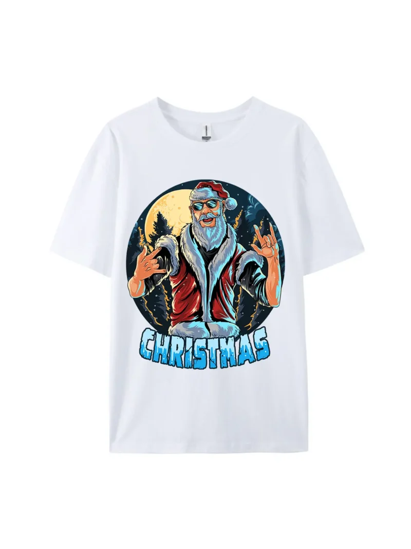 Rock Santa Claus Graphic Tee - Image 3
