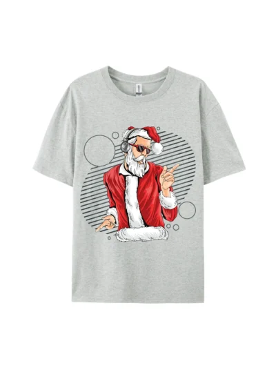 DJ Santa Claus Christmas Graphic Tee