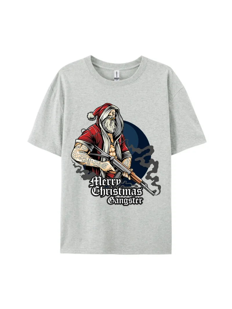 Merry Christmas Gangster Santa Claus Graphic Tee