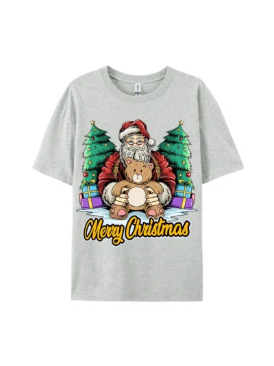 Santa Claus with Teddy Bear Graphic Tee