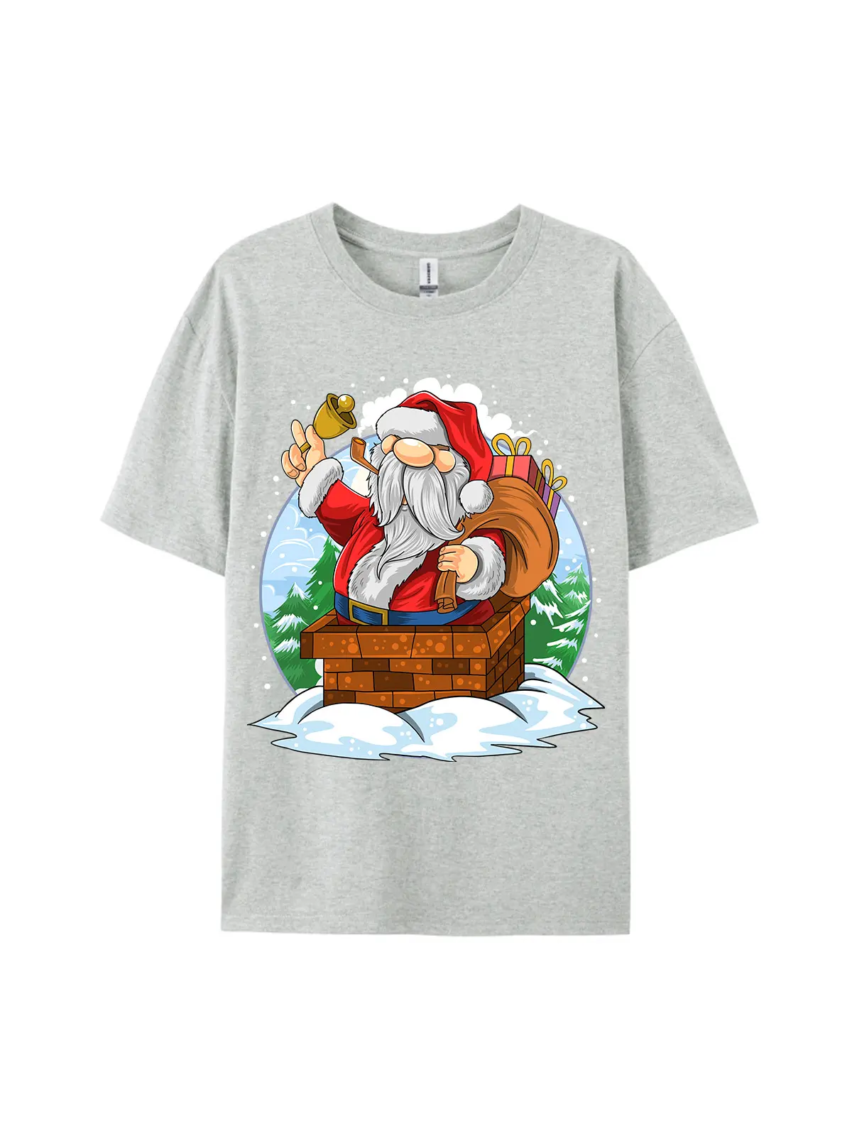 Santa Claus in Chimney Christmas Graphic Tee