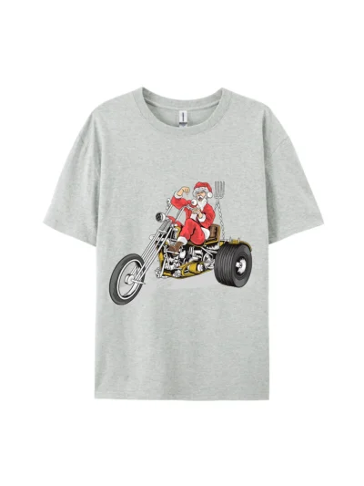 Santa Claus on Chopper Motorcycle Graphic Tee