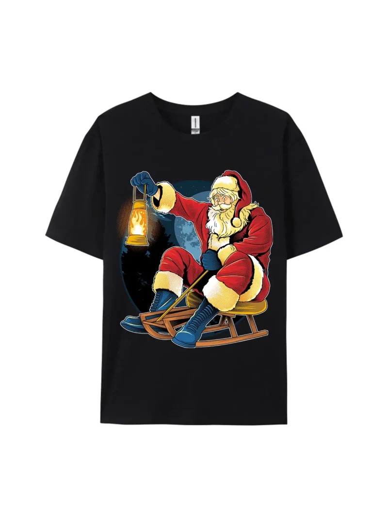 Santa Claus on Sled Graphic Tee - Image 2