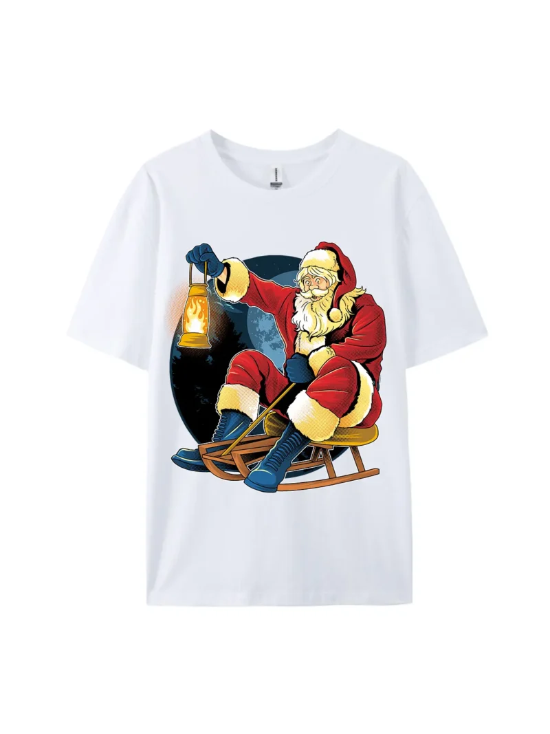 Santa Claus on Sled Graphic Tee - Image 3