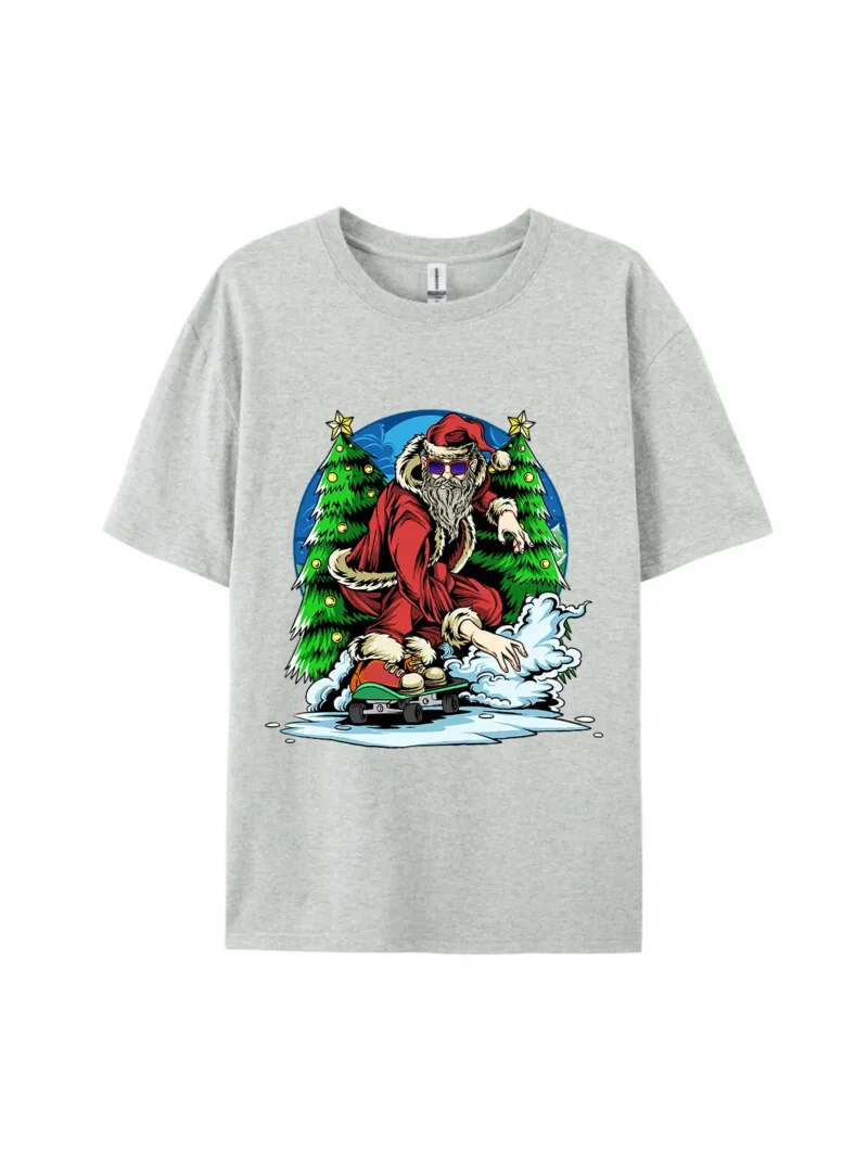 Santa Claus Skateboarding Christmas Graphic Tee
