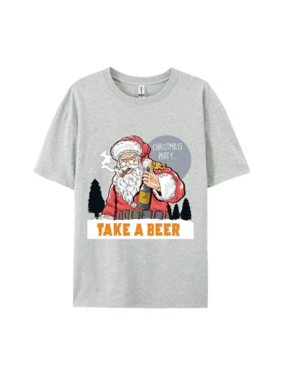 Santa Claus Take a Beer Graphic Tee