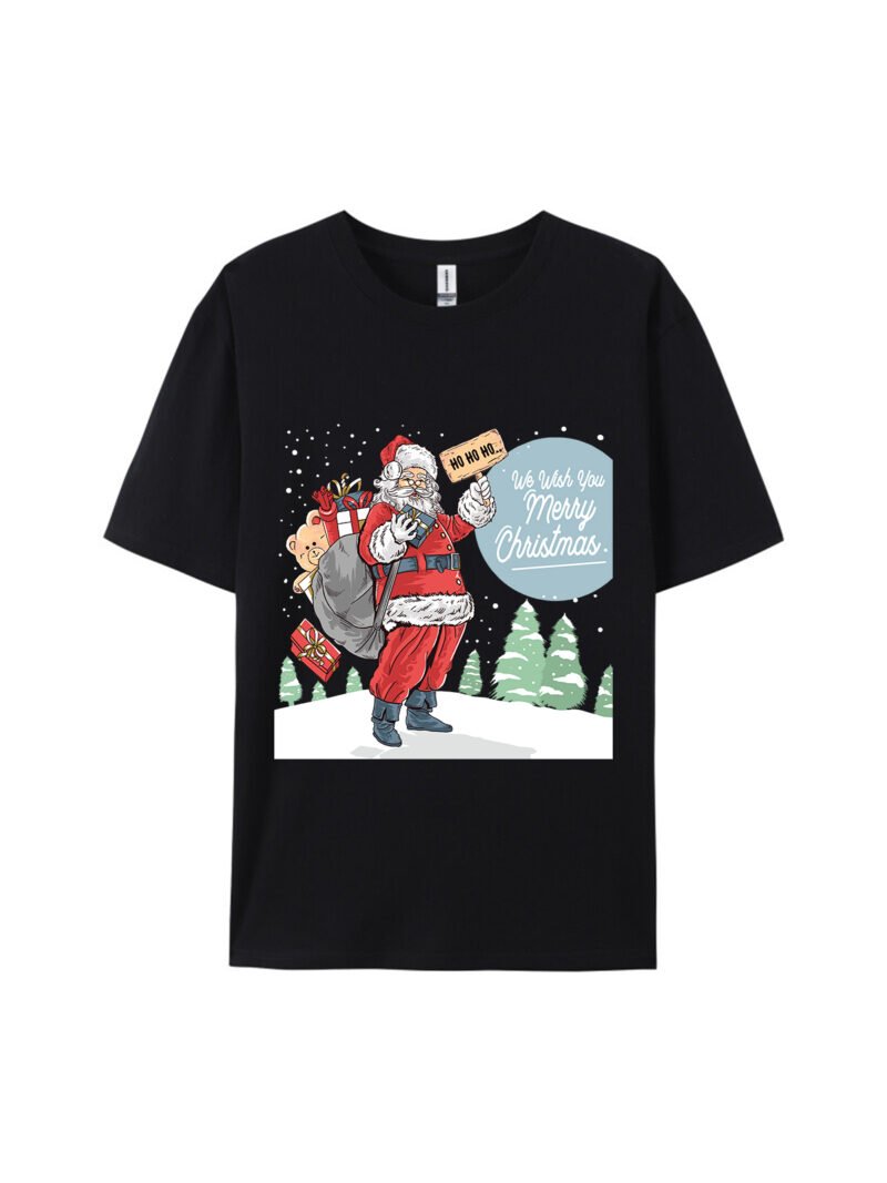 Santa Claus & HO HO HO Letter Graphic Tee - Image 2