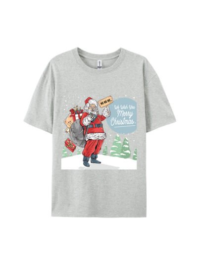 Santa Claus & HO HO HO Letter Graphic Tee