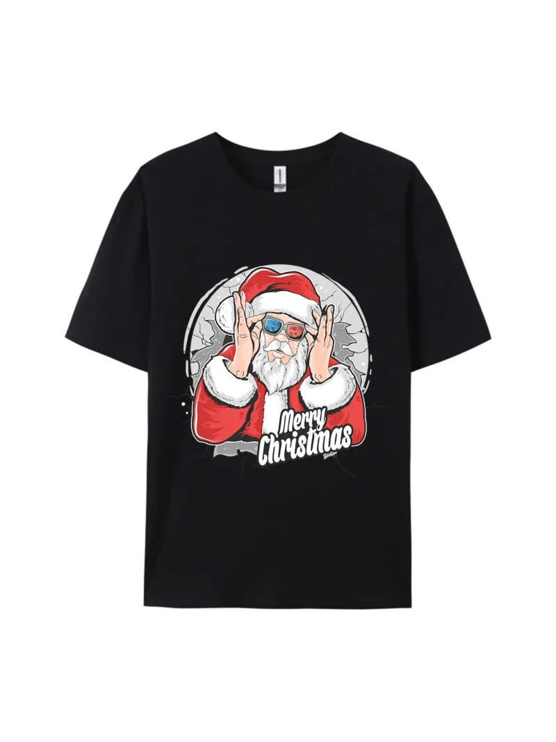 Santa Claus On Glasses Graphic Tee - Image 2