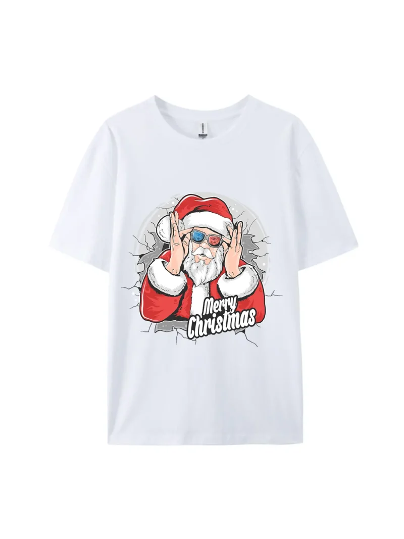 Santa Claus On Glasses Graphic Tee - Image 3
