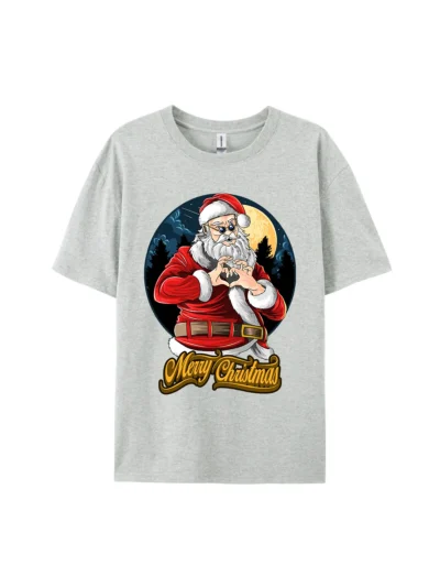 Santa Claus Heart Gestures Graphic Tee