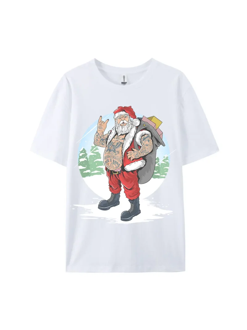 Santa Claus Rock On Gesture Graphic Tee - Image 3