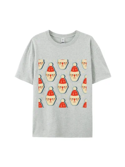 Christmas Retro Santa Claus Pattern Graphic Tee