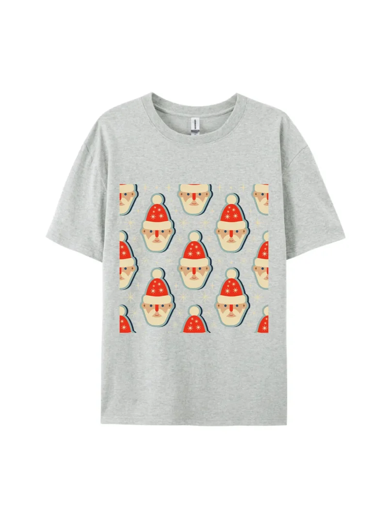 Christmas Retro Santa Claus Pattern Graphic Tee