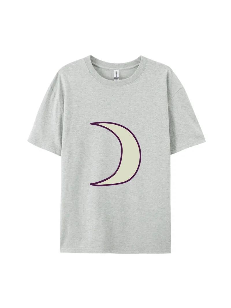 Cartoon Moon with Purple Outline Graphic Tee - Image 3