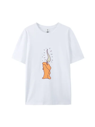 Cartoon Burning Candle Graphic Tee