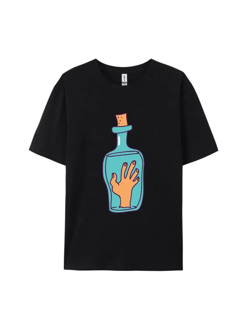 Cartoon Hand in Bottle Graphic Tee - Image 2