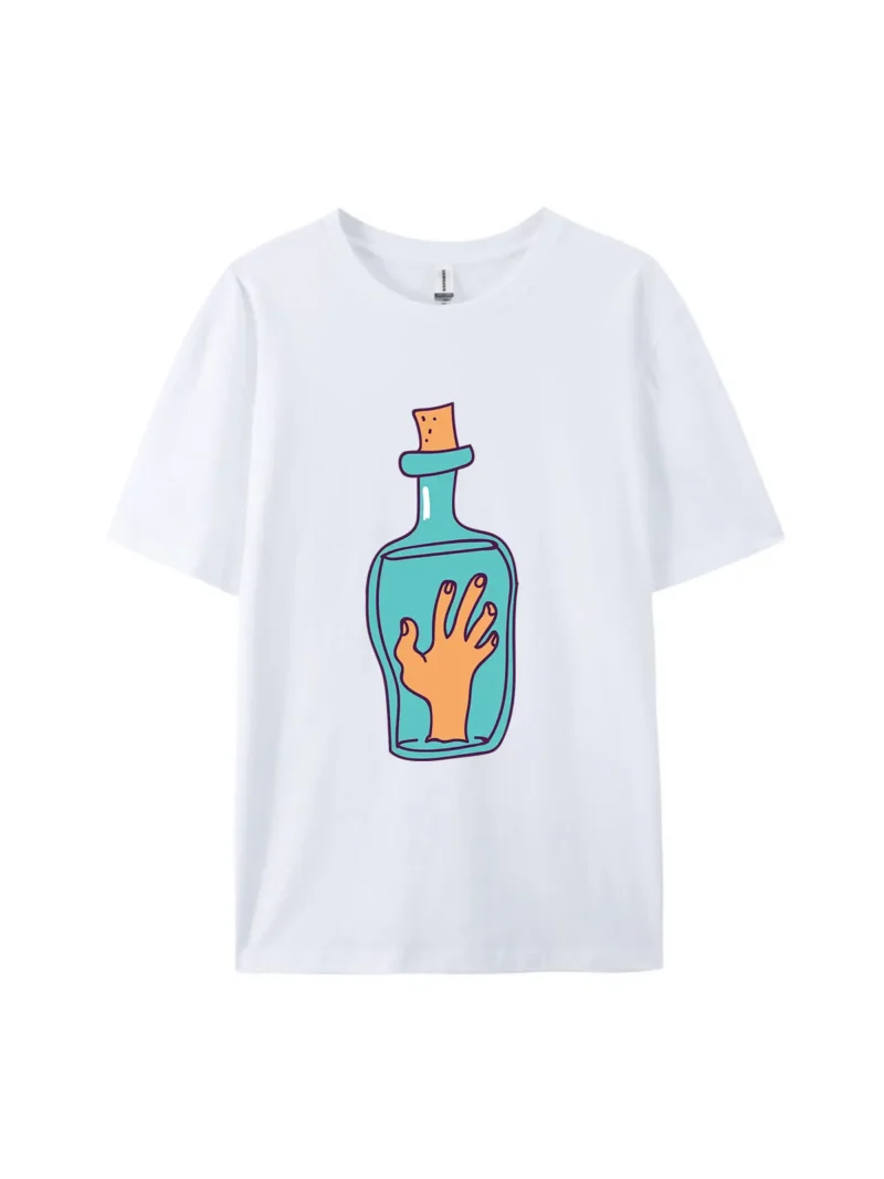 Cartoon Hand in Bottle Graphic Tee - Image 4