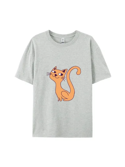 Halloween Cartoon Orange Cat Graphic Tee