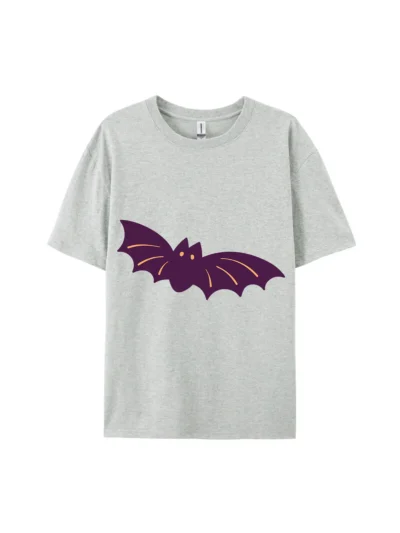Halloween Cartoon Purple Bat Graphic Tee