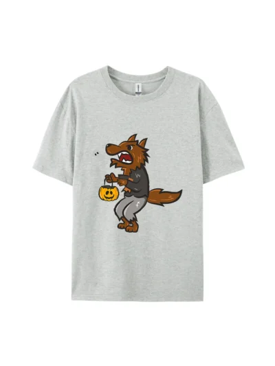 Werewolf with Halloween Pumpkin Graphic Tee