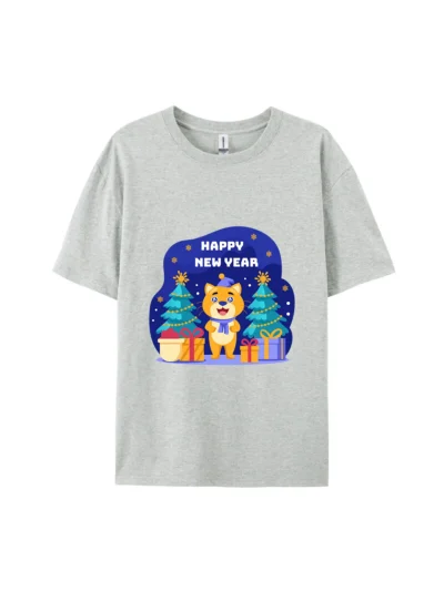 Christma New Year Dog Graphic Tee For Women Men