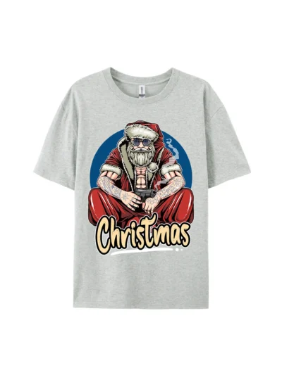 Christmas Gangster Santa Claus Graphic Tee