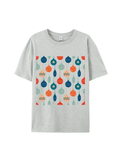 Christmas Ornament Pattern Graphic Tee For Women Men