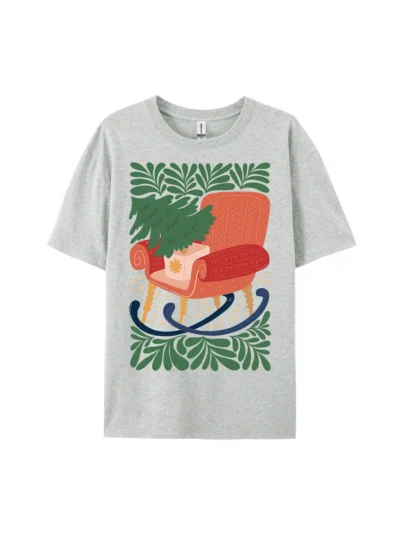Christmas Rocking Chair Graphic Tee For Women Men