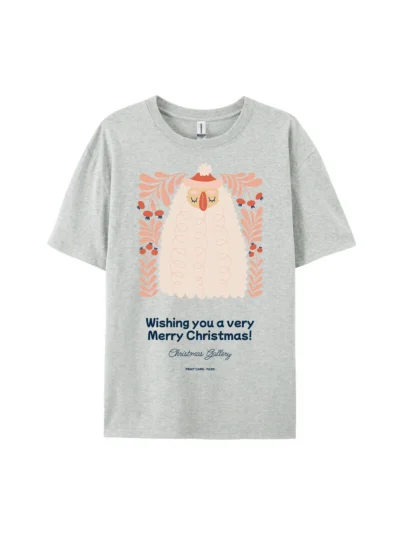 Christmas Santa Claus & Floral Graphic Tee For Women Men