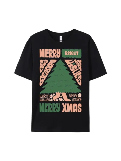 Christmas Tree Merry Xmas Graphic Tee For Women Men
