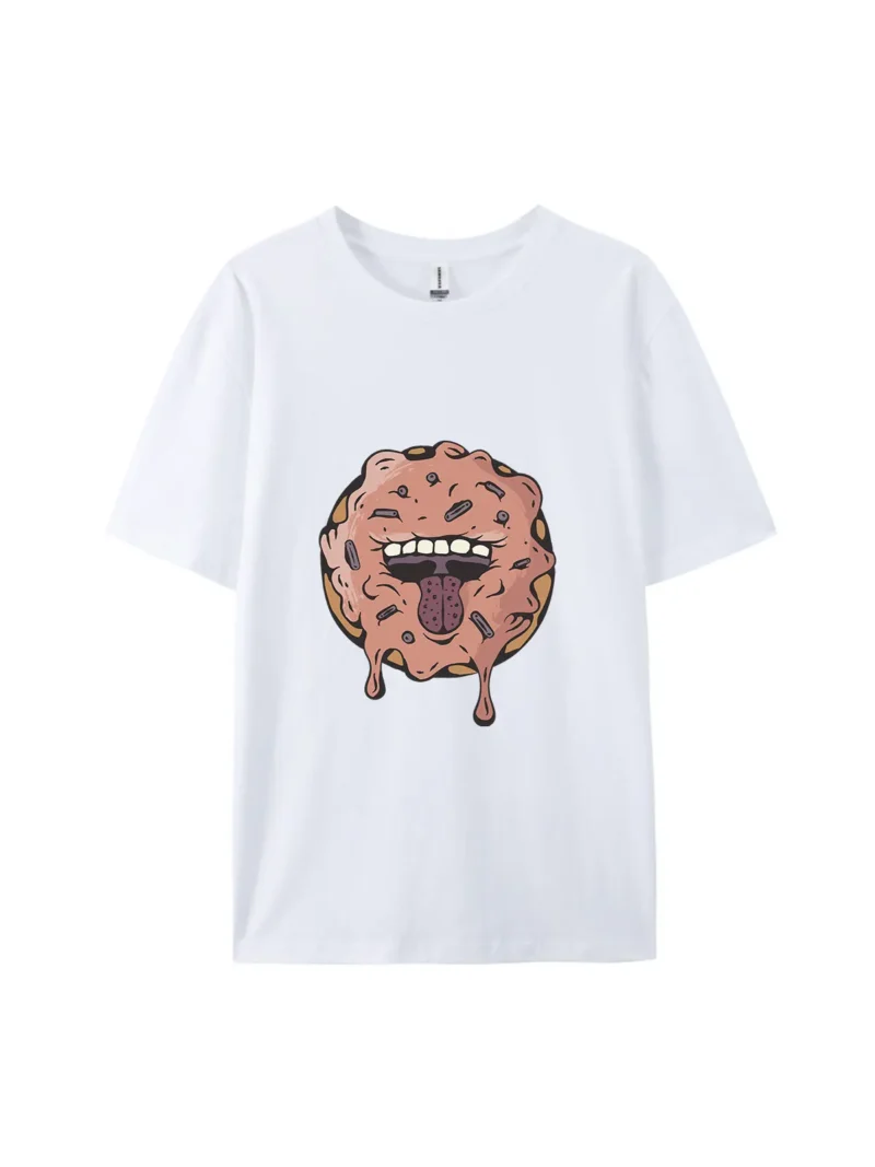 Halloween Creative Funny Donut Graphic Tee - Image 4