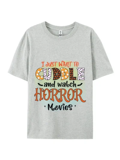 Halloween “Cuddle & Horror Movies” Graphic Tee