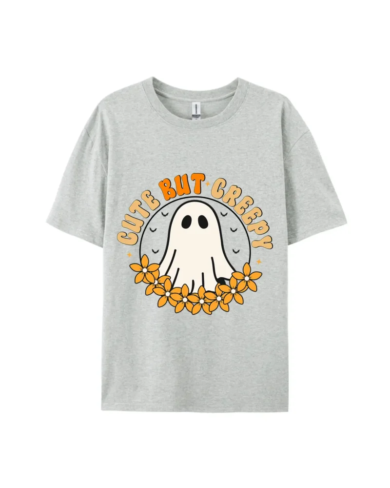 Cute But Creepy Ghost Flower Style B Print Tee