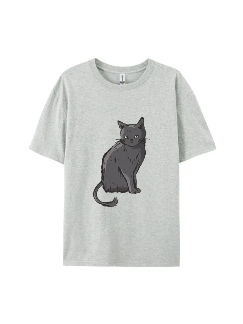 Cute Cartoon Gray Cat A Graphic Tee