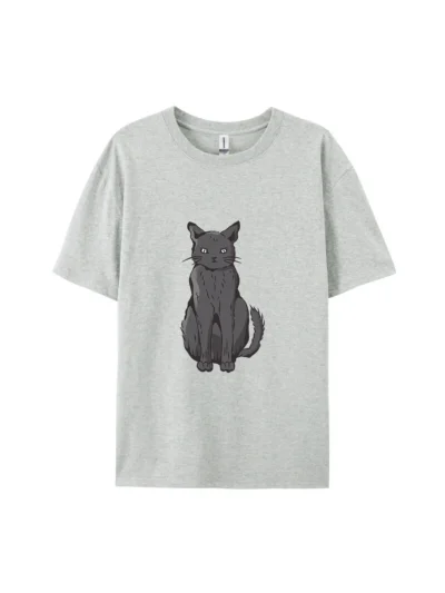 Cute Cartoon Gray Cat B Graphic Tee