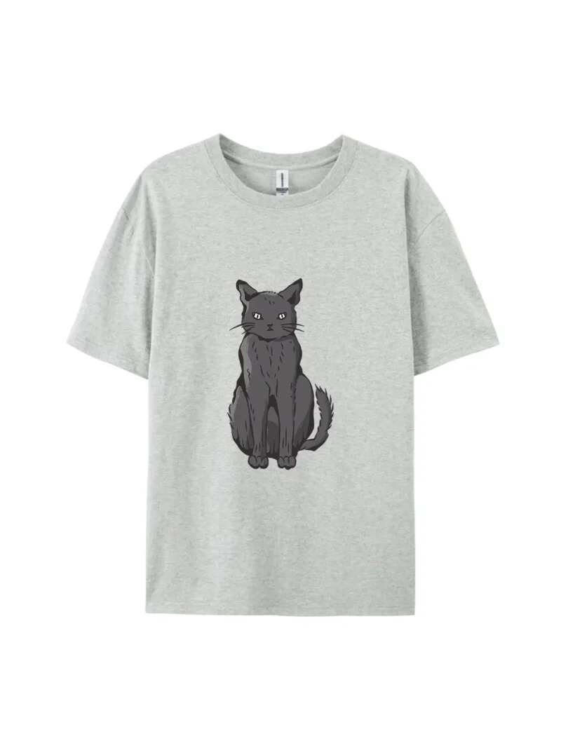 Cute Cartoon Gray Cat B Graphic Tee