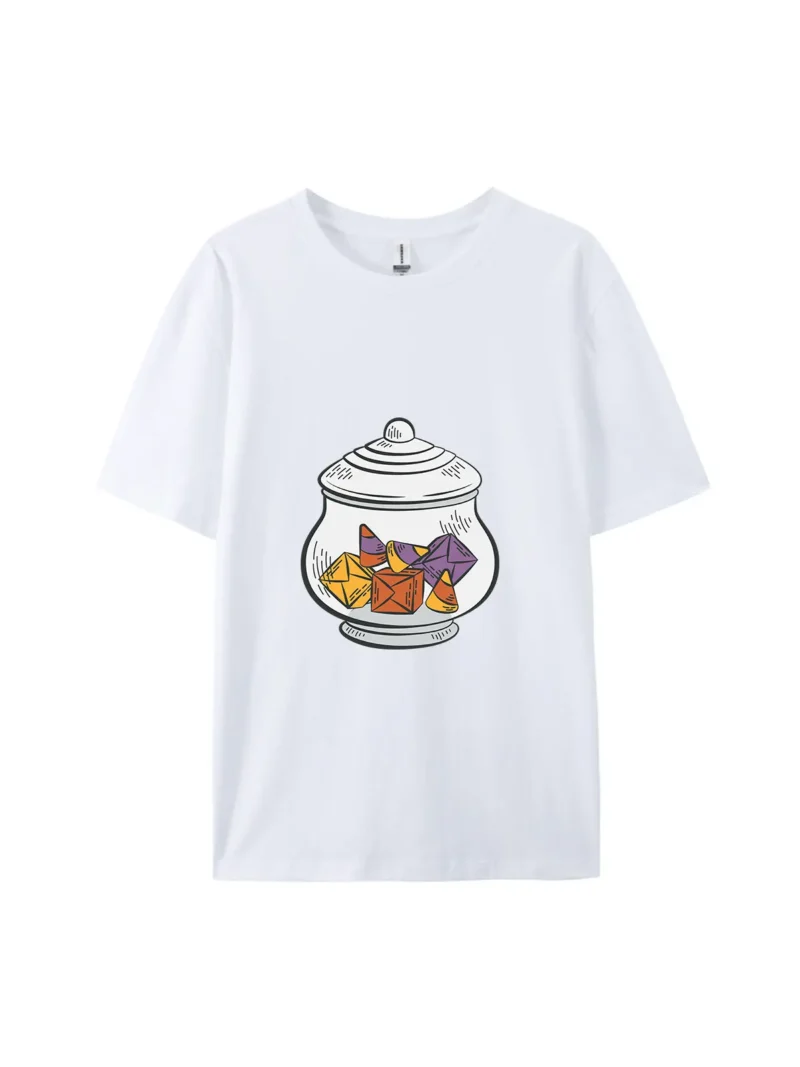 Cute Creative Candy Jar Graphic Tee - Image 4