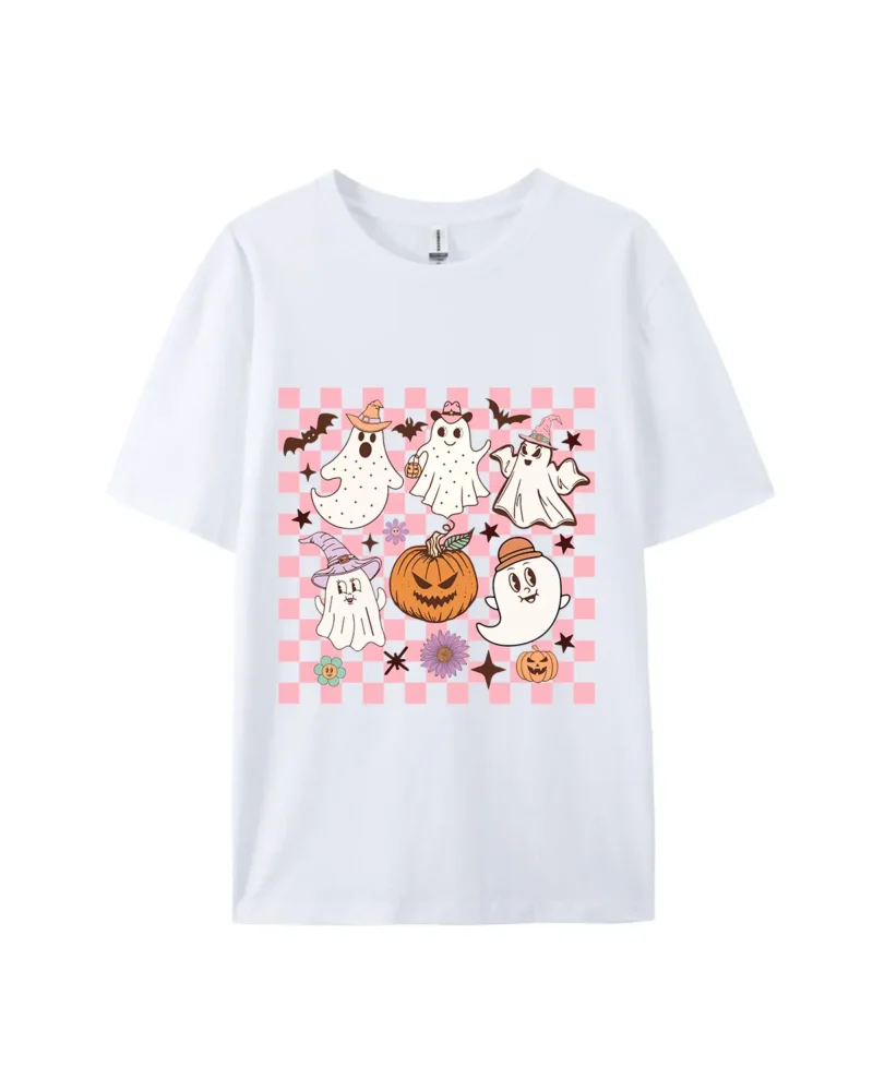 “Cute Ghosts Pumpkin Halloween” Graphic Tee - Image 4