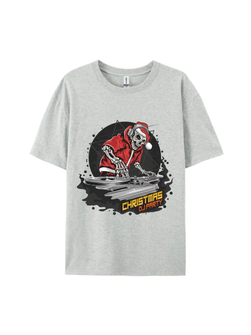 DJ Skull Santa Claus Party Graphic Tee