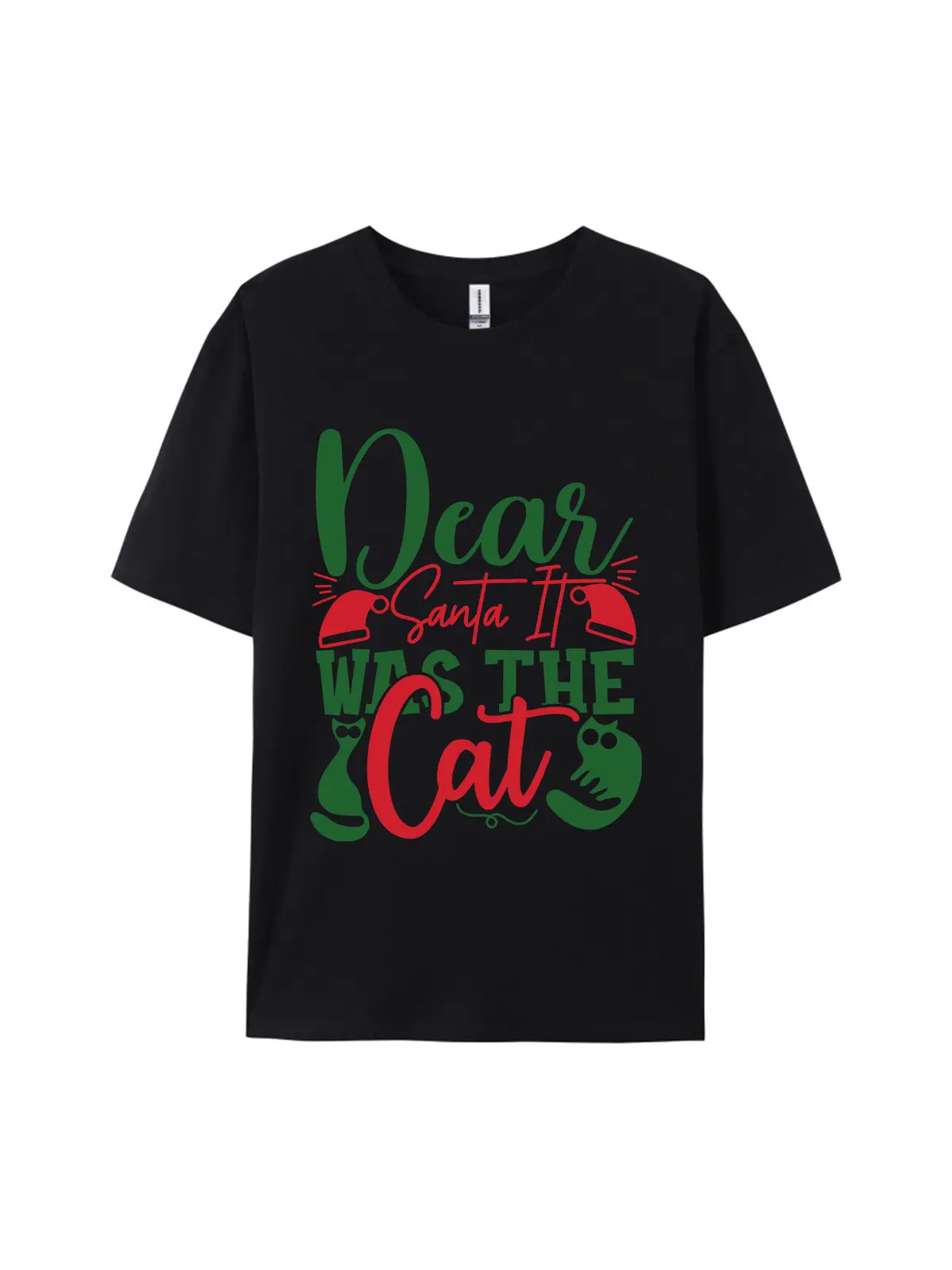 Dear Santa It Was The Cat Graphic Tee For Women Men - Image 2