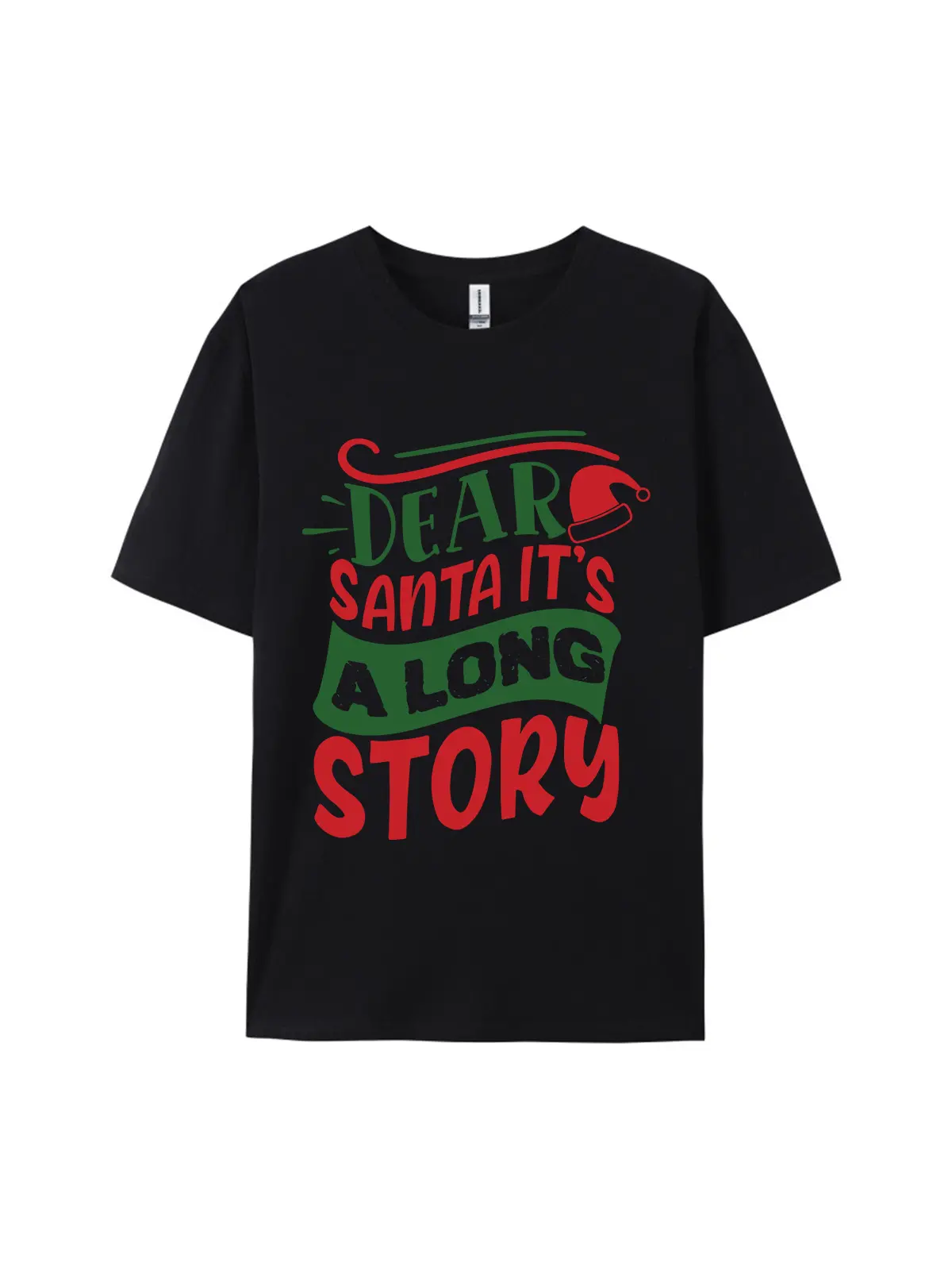 Dear Santa It's A Long Story Graphic Tee For Women Men - Image 2