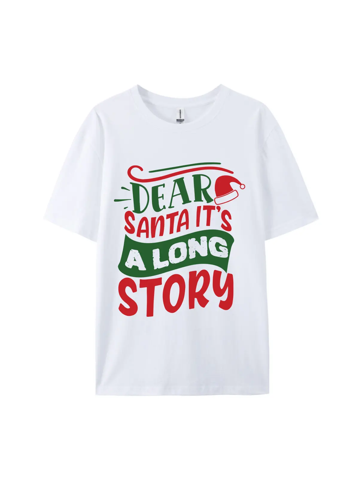 Dear Santa It's A Long Story Graphic Tee For Women Men - Image 3