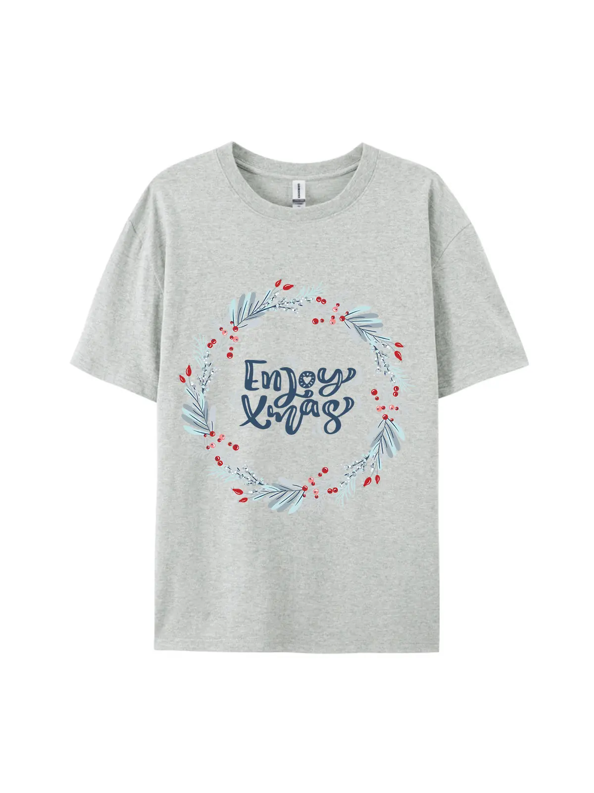 Enjoy Xmas Floral Graphic Tee For Women Men - Image 3