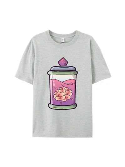 Cartoon Brain Specimen Jar Graphic Tee
