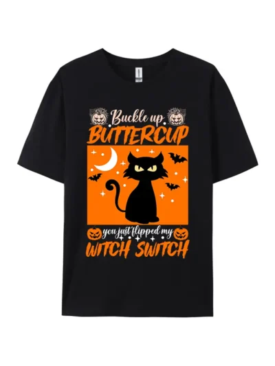 Buttercup Witch Switch Black Cat Graphic Tee